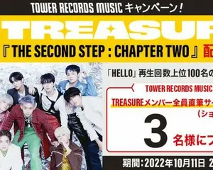 タワーレコードとレコチョクの音楽サブスク「TOWER RECORDS MUSIC」でTREASURE「HELLO」を聴いてメンバー全員直筆サイン入りグッズをゲットしよう！～「学生プラン」もスタート～