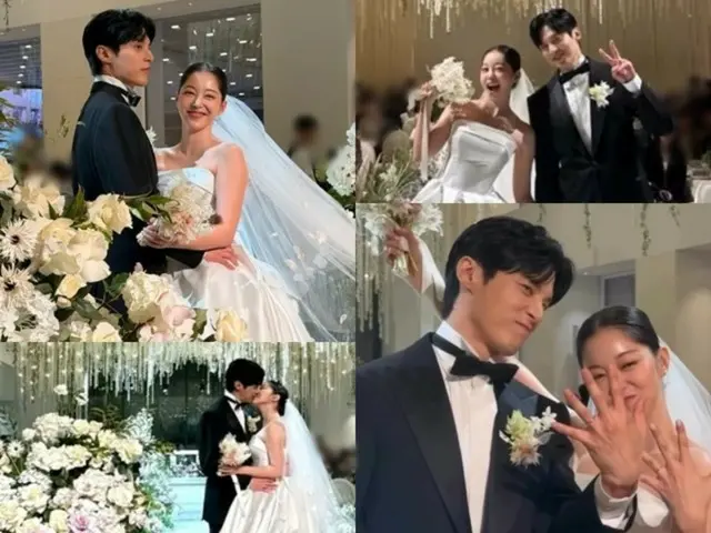 俳優ユン・ソヌ&女優キム・ガウン、童話のような結婚式現場…ジュノ（2PM）やユナ（少女時代）も参加