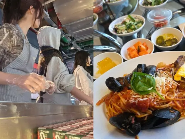 「LE SSERAFIM」、「SPAGHETTI」が大ヒットした記念にHYBE社内食堂で直接配膳イベントが話題…“無限の感謝”