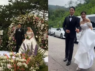 女優パク・ハナ＆バスケチーム監督キム・テスル、ロマンチックな結婚式を公開