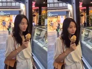 女優シン・ミナ、とてもキュートな日常のひとコマ…ジェラートを食べているだけでこんなにかわいいの？