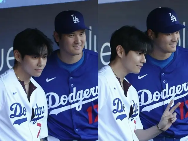 「BTS」V、大谷に会った…LAドジャース始球式前に“ワールドクラス”のツーショット
